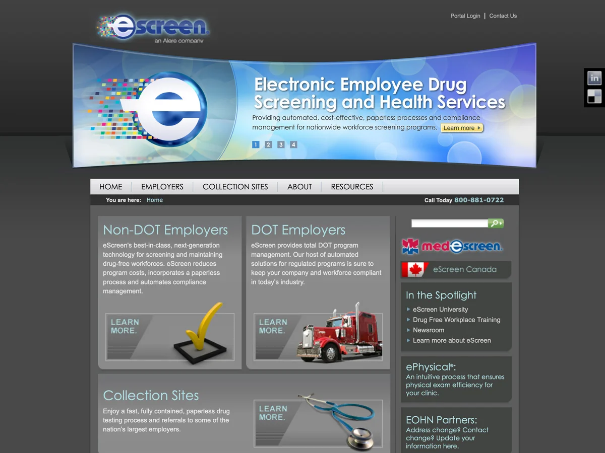 eScreen.com Homepage thumbnail